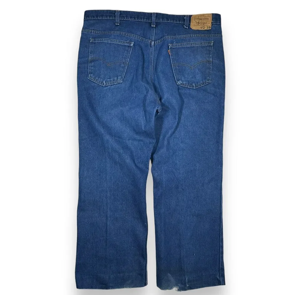 Vintage Levi's‎ Straight Leg Denim Jeans Medium Wash Altered Hem Mens 42x28